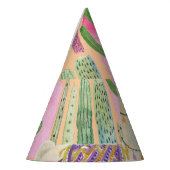 Aquarellamas, Kakteen: nahtloses Muster. Partyhütchen (Links)