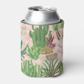 Aquarellamas und Kakteen-Muster. Dosenkühler (Kanne Vorderseite)