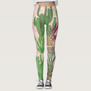 Aquarellamas und Kakteen-Muster. Leggings
