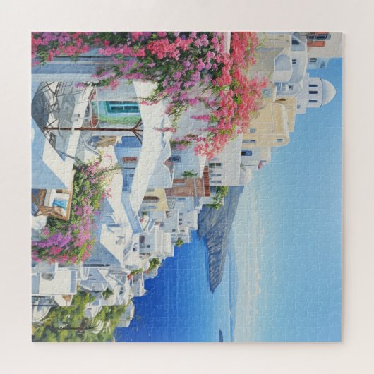 Aquarellansicht des Santorini-Puzzles Puzzle (Horizontal)
