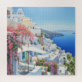 Aquarellansicht des Santorini-Puzzles Puzzle (Vertikal)