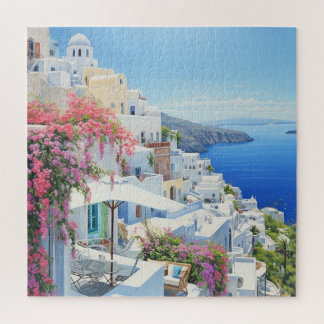 Aquarellansicht des Santorini-Puzzles Puzzle