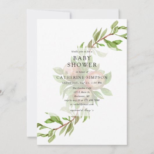 Aquarelläpfel Baby Dusche Einladung (Vorderseite)