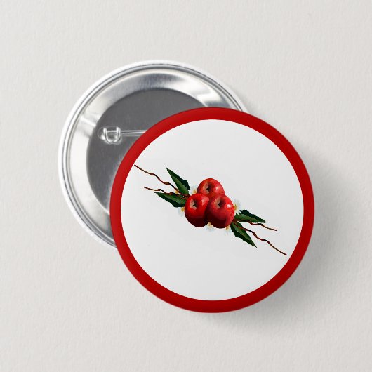Aquarelläpfel Button (Vorne & Hinten)
