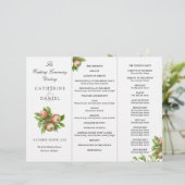 Aquarelläpfel dreifaches Hochzeitsprogramm (Stehend Vorderseite)