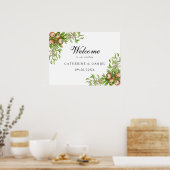 Aquarelläpfel Hochzeitszeichen Poster (Küche)