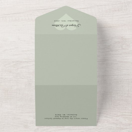 Aquarelläpfel Umschlag Hochzeitssuite All In One Einladung (Außenbereich)