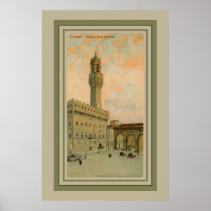 Aquarellaquarell Florenz Palazzo Vecchio Poster