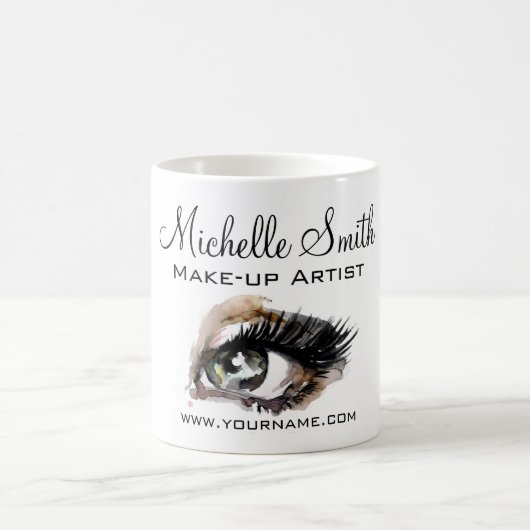 Aquarellaugen mit Lasche-Erweiterung Make-up Kaffeetasse (Mittel)