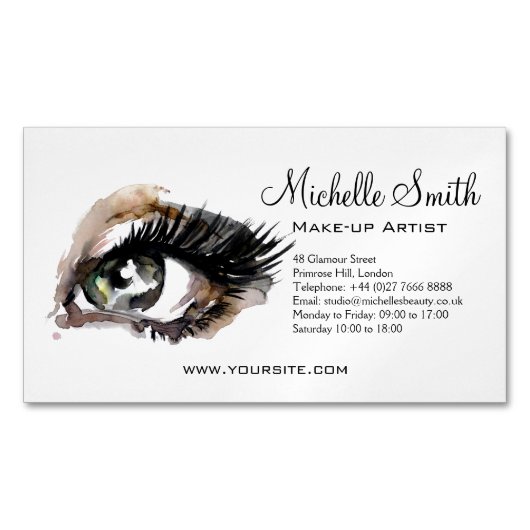 Aquarellaugen mit Lasche-Erweiterung Make-up Magnetische Visitenkarte (Vorderseite)