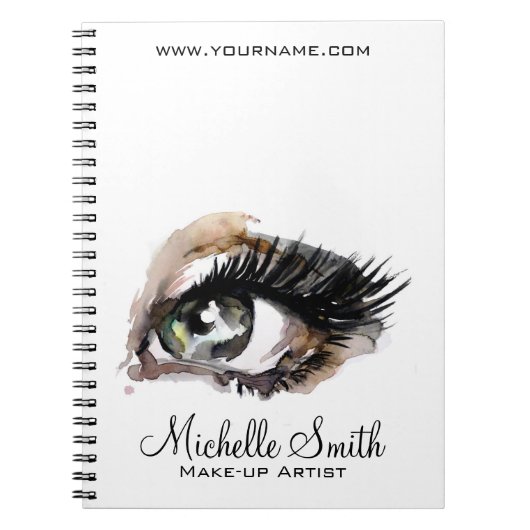 Aquarellaugen mit Lasche-Erweiterung Make-up Notizblock (Vorderseite)