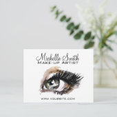 Aquarellaugen mit Lasche-Erweiterung Make-up Postkarte (Stehend Vorderseite)