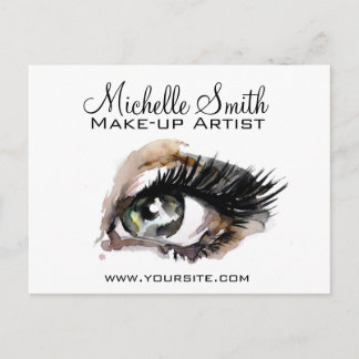 Aquarellaugen mit Lasche-Erweiterung Make-up Postkarte