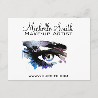 Aquarellaugen mit Lasche-Erweiterung Make-up Postkarte