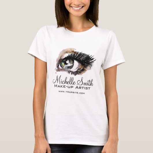 Aquarellaugen mit Lasche-Erweiterung Make-up T-Shirt (Vorderseite)
