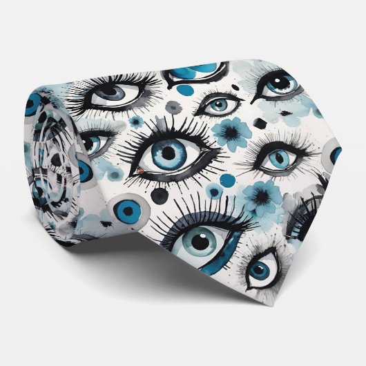 Aquarellaugen und Lashes in blau Krawatte (Gerollt)