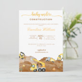 Aquarellbaby im Bau Babydusche Einladung (Stehend Vorderseite)