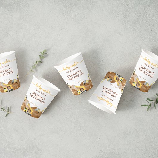 Aquarellbaby im Bau Babydusche Pappbecher