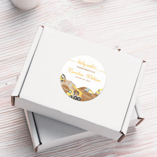 Aquarellbaby im Bau Babydusche Runder Aufkleber