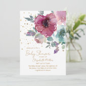 Aquarellbaby in Bloom Baby Dusche Einladung (Stehend Vorderseite)