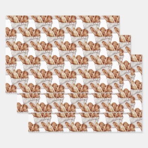 Aquarellbäckerei, Brot, Kuchen, Backhandfarbe Geschenkpapier Set