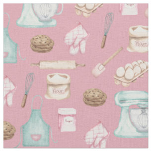 Aquarellbäckerei in Rosa Stoff