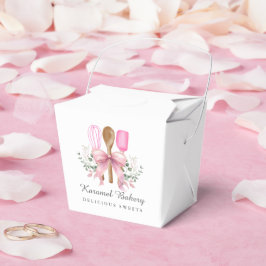 Aquarellbäckerei mit rosa Bow Geschenkschachtel