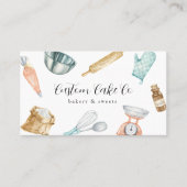 Aquarellbäckerwerkzeuge Visitenkarte (Vorderseite)