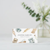 Aquarellbäckerwerkzeuge Visitenkarte (Stehend Vorderseite)