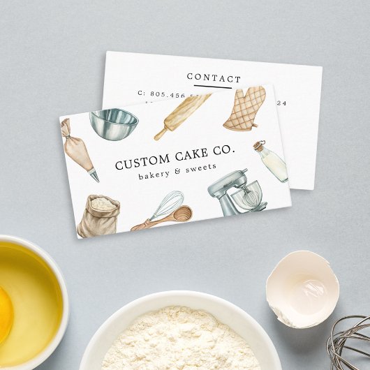 Aquarellbäckerwerkzeuge Visitenkarte