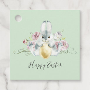 Aquarellbad Bunny & Blume Ostern Geschenkanhänger