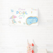 Aquarellbad Geburtstagsparty Pool Banner (InSitu)