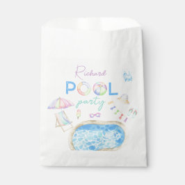 Aquarellbad Geburtstagsparty Pool Geschenktütchen