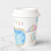 Aquarellbad Geburtstagsparty Pool Pappbecher (Rechts)