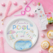 Aquarellbad Geburtstagsparty Pool Pappteller (Party)