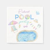 Aquarellbad Geburtstagsparty Pool Serviette (Vorderseite)