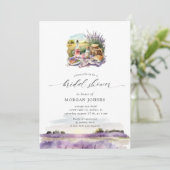 Aquarellbad Livio Vacchini Brautparty Einladung (Stehend Vorderseite)