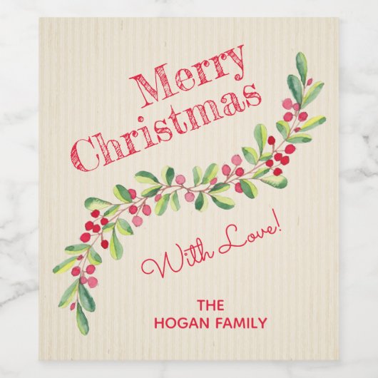 Aquarellbad Weinetikett (Einzelnes Label)