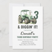 Aquarellbahn 3. Geburtstags-Party Einladung (Vorderseite)