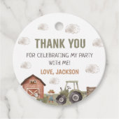 Aquarellbahn Bauernhof 1. Geburtstag Geschenkanhänger (Vorderseite)