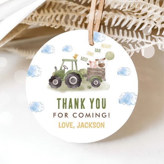 Aquarellbahn Bauernhof 1. Geburtstag Geschenkanhänger