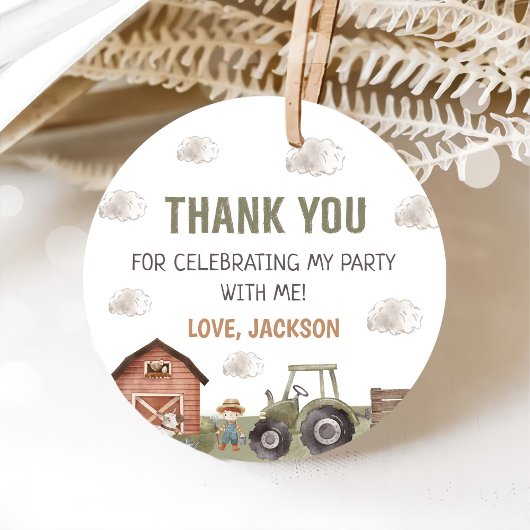 Aquarellbahn Bauernhof 1. Geburtstag Geschenkanhänger