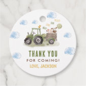 Aquarellbahn Bauernhof 1. Geburtstag Geschenkanhänger (Vorderseite)