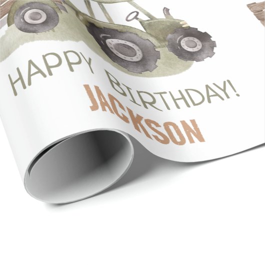 Aquarellbahn Bauernhof 1. Geburtstag Geschenkpapier (Rolleneckpunkt)