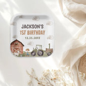 Aquarellbahn Bauernhof 1. Geburtstag Pappteller