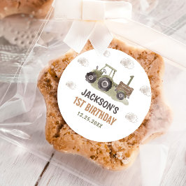 Aquarellbahn Bauernhof 1. Geburtstag Runder Aufkleber