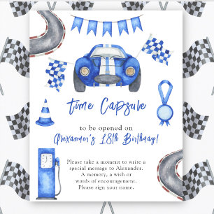 Aquarellbahn Car Time Kapsel 1. Geburtstag Poster