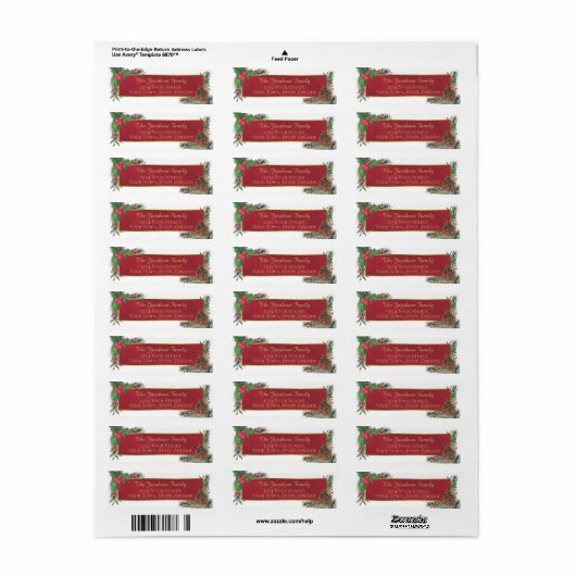 Aquarellbahn Holly & Pine Rücksendeadresse (Vorne)