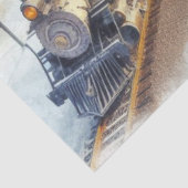 Aquarellbahn im Winter mit Schneepapier Seidenpapier (Ausschnitt)