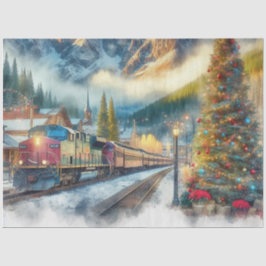 Aquarellbahn und Weihnachtsbaumgewebe Seidenpapier